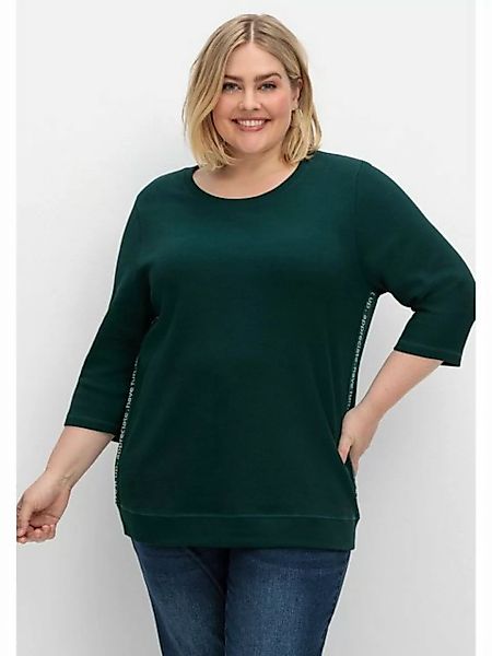 Sheego Sweatshirt "Große Größen", aus Waffelpiqué, mit Zierband seitlich günstig online kaufen