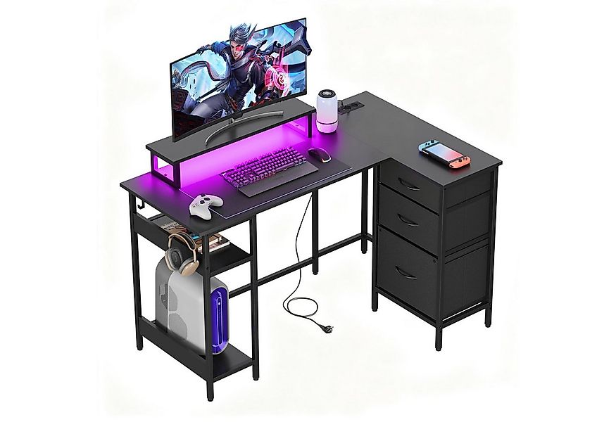 DEVAISE Computertisch Gamingtisch 111/120/140 x 80 cm Computertisch, L-förm günstig online kaufen
