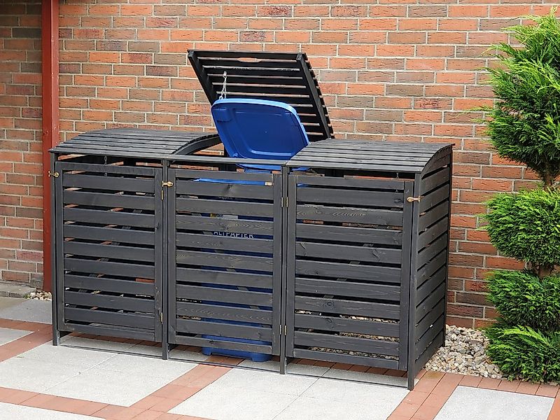 promadino Mülltonnenbox Vario V, für 3 x 240 l, anthrazit günstig online kaufen