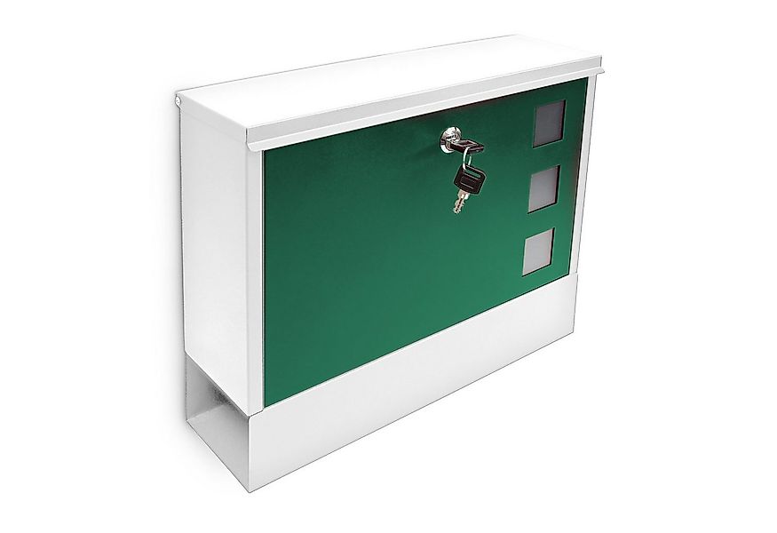 relaxdays Aufbewahrungsbox Briefkasten zweifarbig Farbauswahl, Weiß-Grün günstig online kaufen