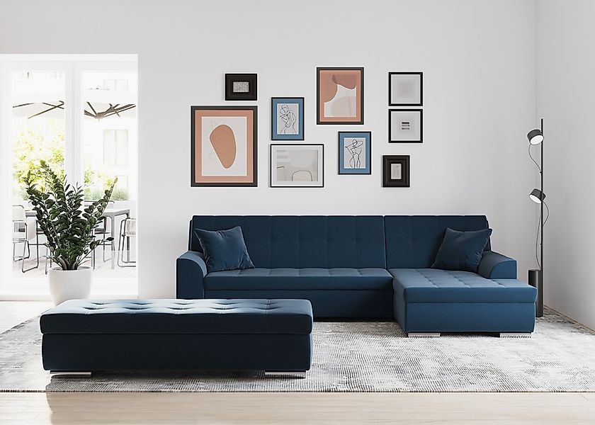 DOMO collection Ecksofa Treviso, wahlweise mit Bettfunktion, incl. Zierkiss günstig online kaufen