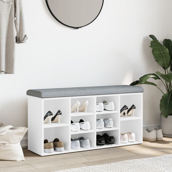 vidaXL Sitzbank Schuhbank Weiß 102 x günstig online kaufen