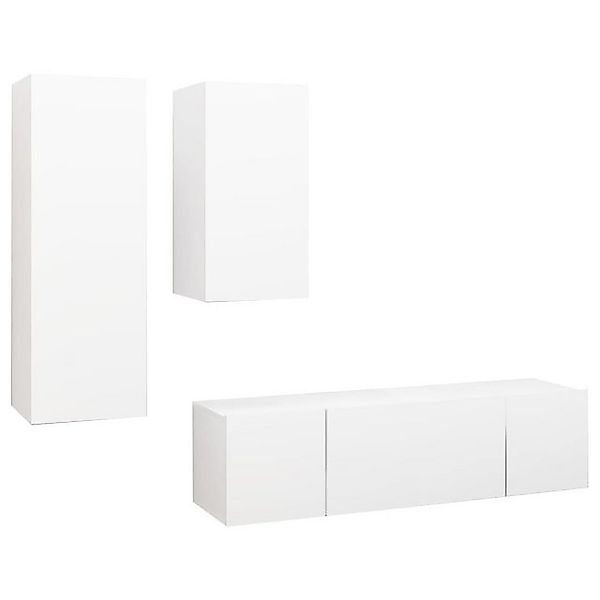 furnicato TV-Schrank 4-tlg. TV-Schrank-Set Weiß Holzwerkstoff (1-St) günstig online kaufen