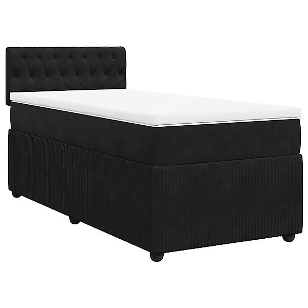 vidaXL Boxspringbett mit Matratze Schwarz 90x190 cm Samt 3287622 günstig online kaufen