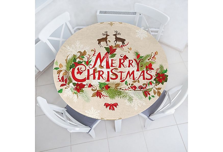 Abakuhaus Tischdecke Rundum-elastische Stofftischdecke, Weihnachten Floral günstig online kaufen