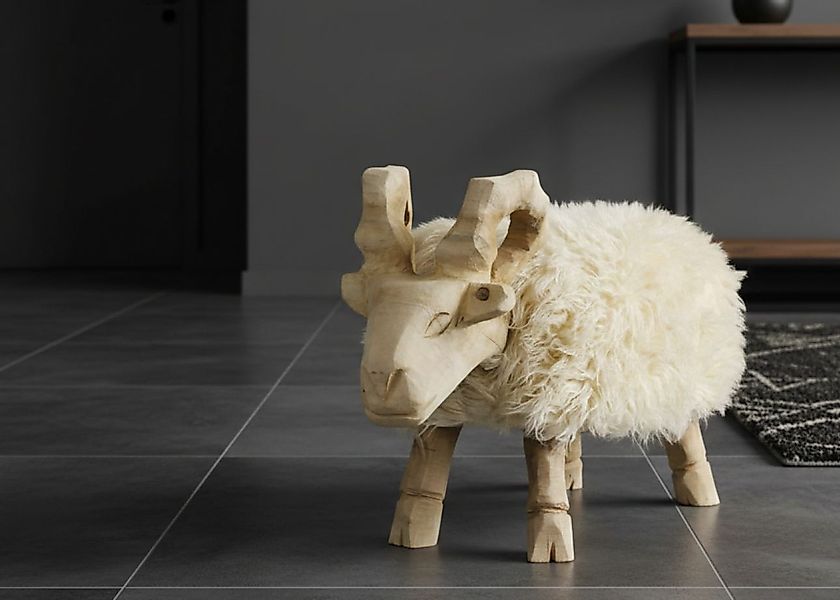 Schaf  - Bock Hocker mit Fell - Berthold günstig online kaufen