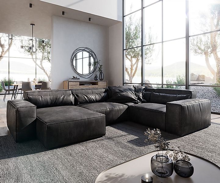 DELIFE Big-Sofa Sirpio, L Lederimitat Vintage günstig online kaufen