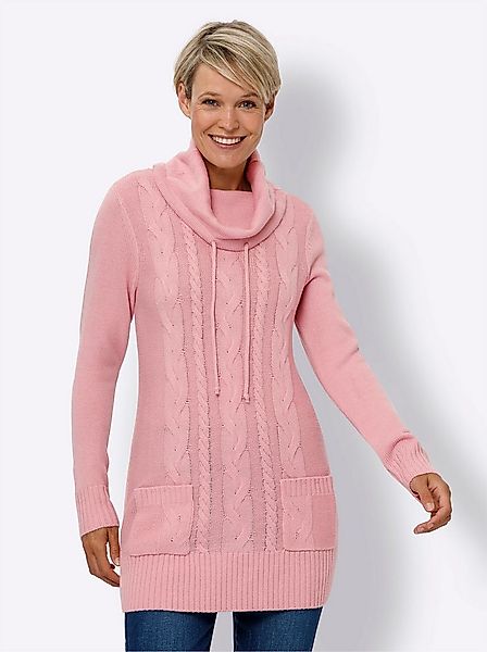 Sieh an! Strickpullover Longpullover Langarm Jersey, Zopfmuster günstig online kaufen