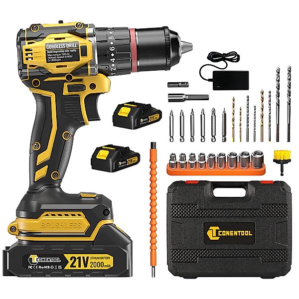 CONENTOOL Akku-Schraubendreher 21V Akku-Bohrschrauber, 1800 U/min, günstig online kaufen