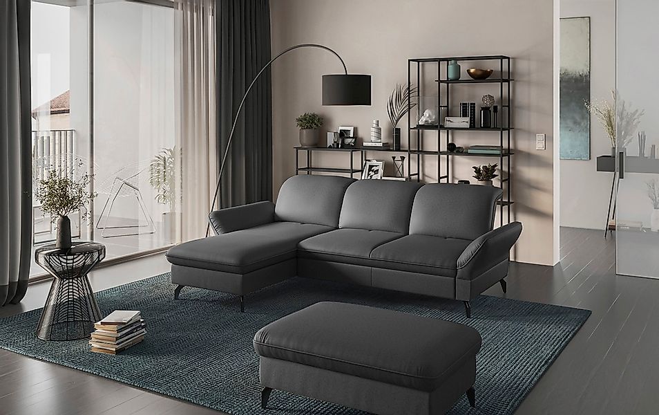 sit&more Ecksofa »Leandro L-Form«, Wahlweise mit Bett-, Kopfteil - und Arml günstig online kaufen