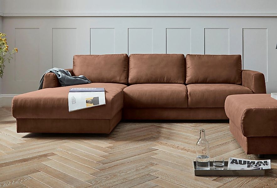 Home affaire Ecksofa "Hobro L-Form" in 3 Bezugsqualitäten in vielen Farben, günstig online kaufen