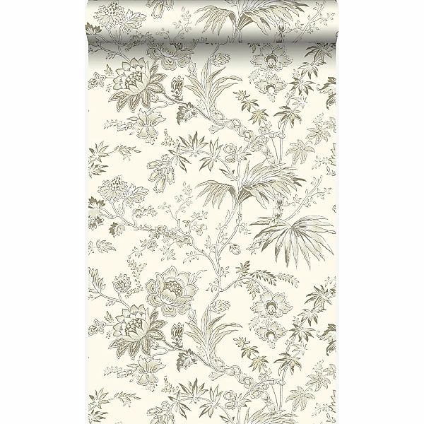 Origin Wallcoverings Tapete Blumen Crême-Weiß und Beige 53 cm x 10,05 m 326 günstig online kaufen