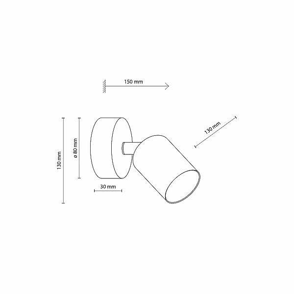 Wandstrahler Livia, grau, Länge 13 cm, Stahl, 1-flg. günstig online kaufen