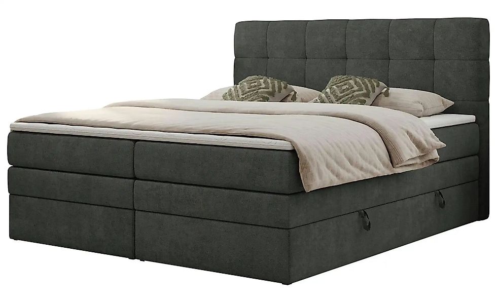 Boxspringbett mit Bettkasten Luka King ¦ grau ¦ Maße (cm): B: 180 H: 110 Be günstig online kaufen