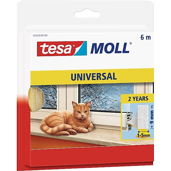 Tesamoll Fensterdichtung / Türdichtung Universal Schaumstoff Weiß 6 m x 0,9 günstig online kaufen