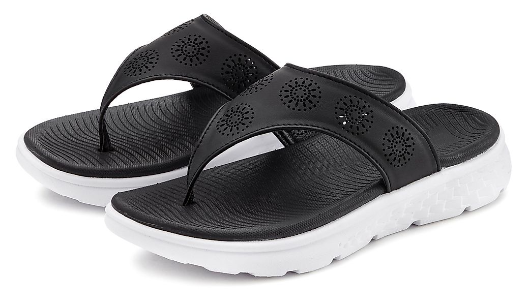 Vivance Zehentrenner Pantolette mit Cut-Out-Muster VEGAN günstig online kaufen