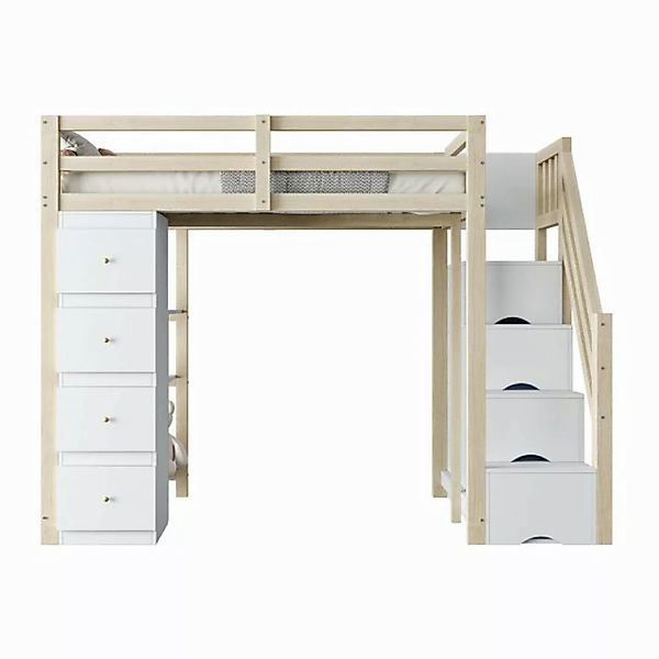 Odikalo Hochbett Kinderbett Jugendbett Aufbewahrungsschublade Kommode Regal günstig online kaufen