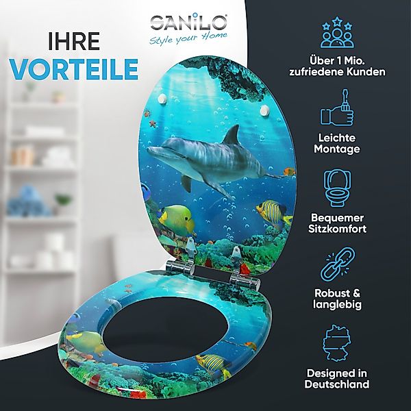 Sanilo WC-Sitz Delphin Korallen, mit Absenkautomatik, günstig online kaufen