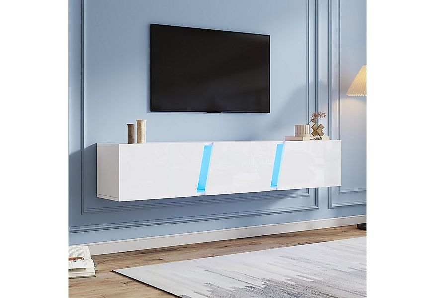 Merax TV-Schrank Hochglanz in Weiß, Hängendes Fernsehschrank (1-St., 180 x günstig online kaufen