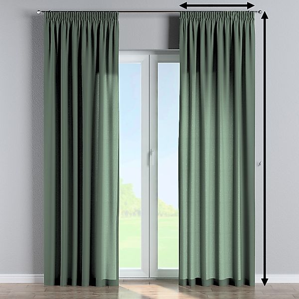 Gefütterter Vorhang mit Kräuselband, grün, Leinen (159-08) günstig online kaufen