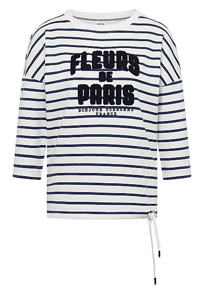 CECIL Langarmshirt TOS Striped Fleurs FP Shirt - Shirt mit 3/4-Ärmel - gest günstig online kaufen