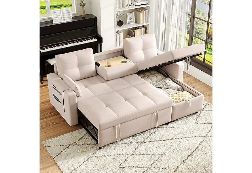 Ulife Sofa Ausziehbares Schlafsofa mit Schlaffunktion, Modernes Modulares L günstig online kaufen