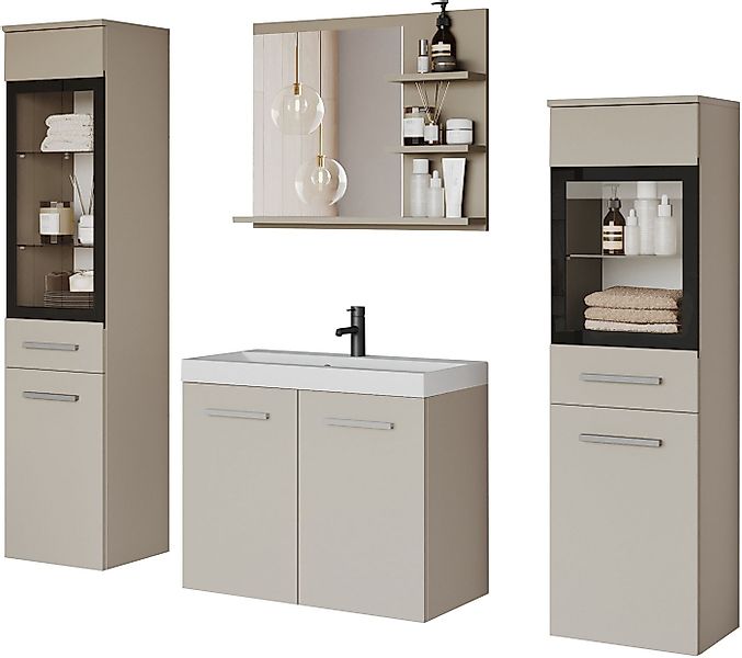 welltime Badmöbel-Set MADRIT, (Komplett-Set, 5-St., mit Waschbecken), Wasch günstig online kaufen