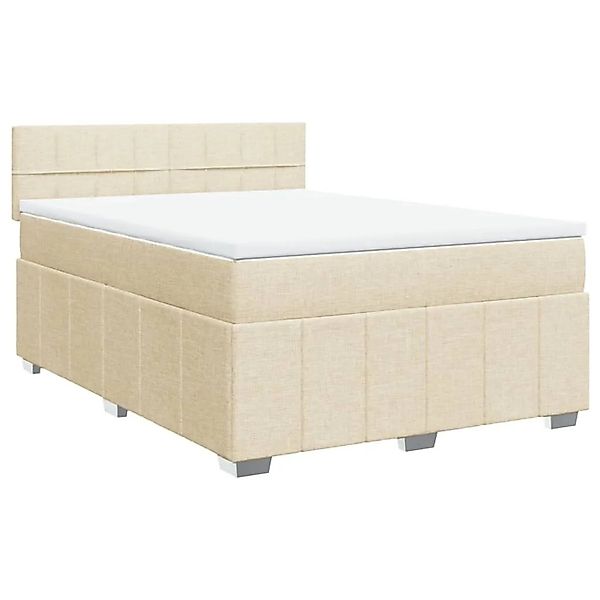 vidaXL Boxspringbett mit Matratze Creme 140x200 cm Stoff 3287096 günstig online kaufen