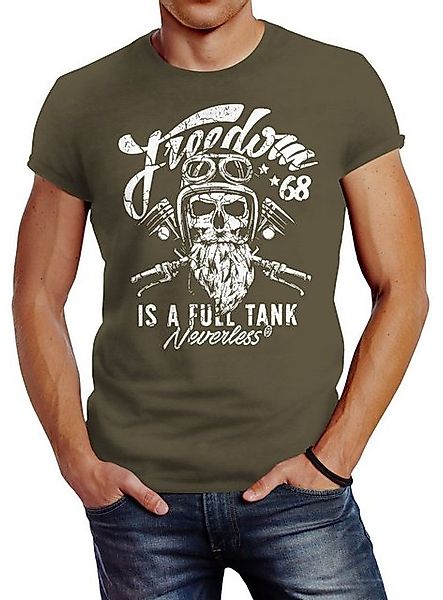 Neverless Print-Shirt Herren T-Shirt Biker Motorrad günstig online kaufen