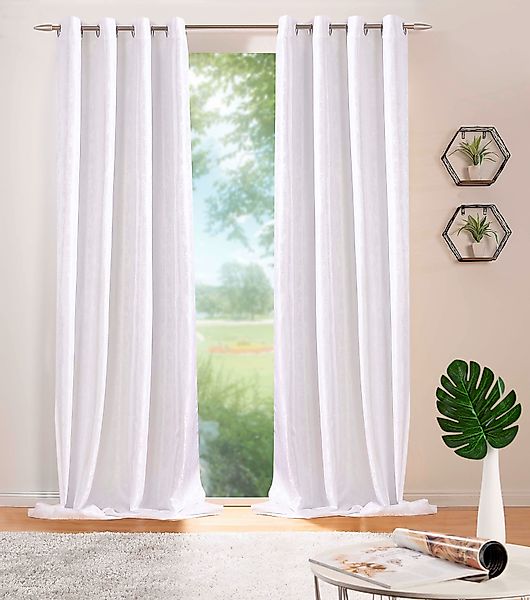 DecoHome24 Gardine Brillant Meliert, Ösen (2 günstig online kaufen