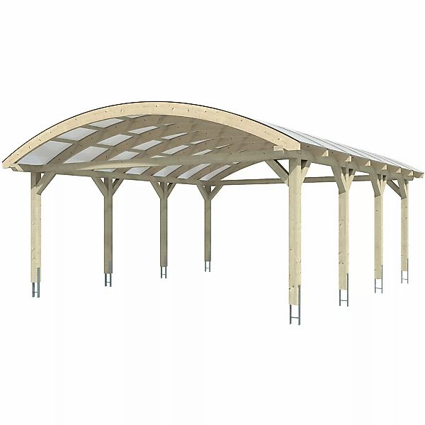 Skan Holz Bogendach-Carport Franken Nussbaum 635 x 755 cm günstig online kaufen