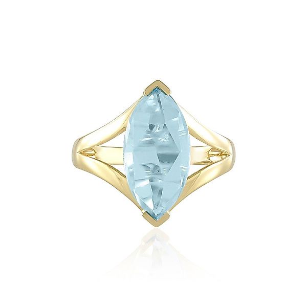 Cavill Solitärring Himmelblauer Topas Goldplattierter Silberring günstig online kaufen