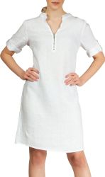 Caspar Sommerkleid SKL037 knielanges Damen Leinenkleid günstig online kaufen