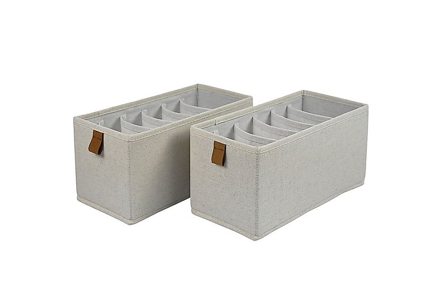 hausleben Organizer 2er Set Aufbewahrungsbox mit 6 Fächern, Faltbare Stoffb günstig online kaufen