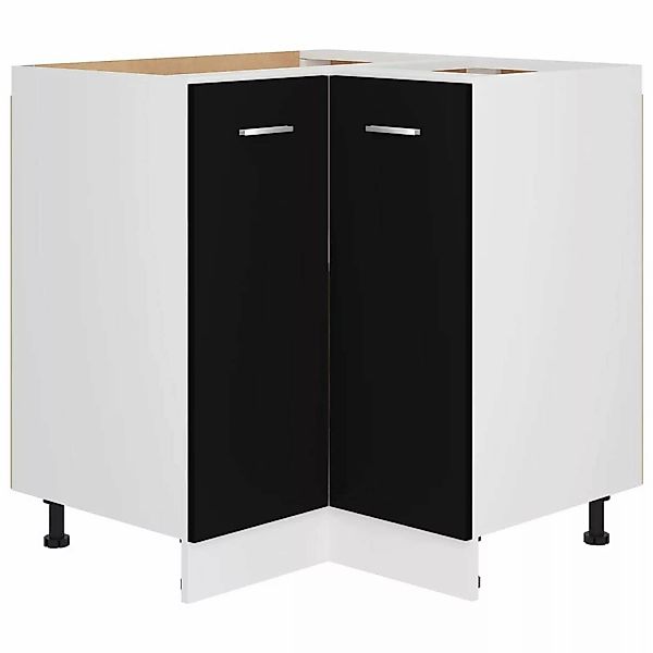 Eckunterschrank Schwarz 75,5x75,5x80,5 Cm Spanplatte günstig online kaufen