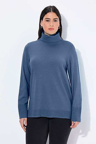 Ulla Popken Strickpullover Rollkragenpullover breite Rippbündchen günstig online kaufen
