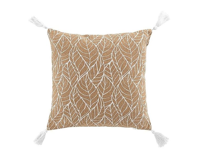 Macosa Home Dekokissen braun schwarz weiß Blätter Design Kissenhülle inkl. günstig online kaufen