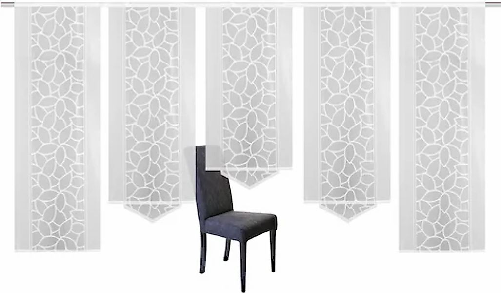HOME WOHNIDEEN Schiebegardine »JENNA«, (5 St.), Schiebevorhang Jacquard Set günstig online kaufen
