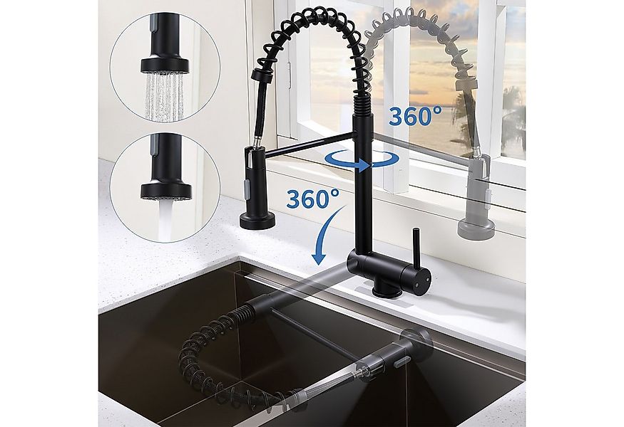 HOMELODY Küchenarmatur Vorfenster Wasserhahn, 360° Drehbare, Unterfenster K günstig online kaufen