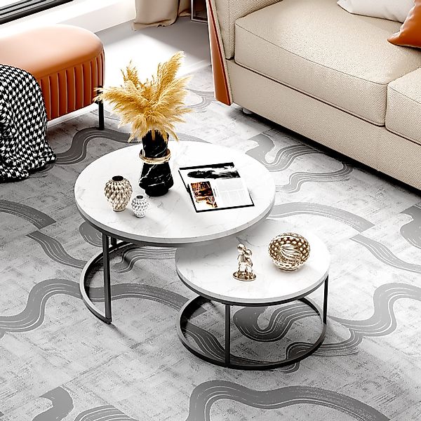 STILVORA Couchtisch Wohnzimmertisch Satztisch stapelbarer Beistelltisch günstig online kaufen