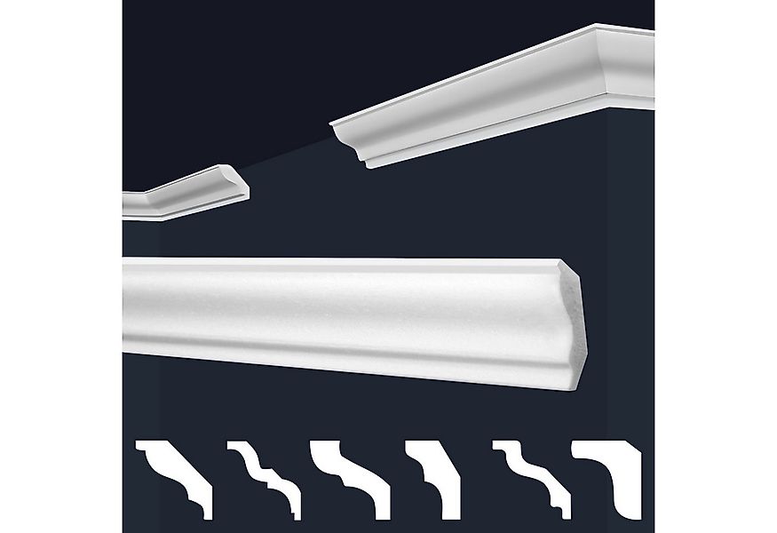 marbet design Stuckleiste E-4, 2 Meter / 1 Leiste, XPS Styropor weiß - Deck günstig online kaufen