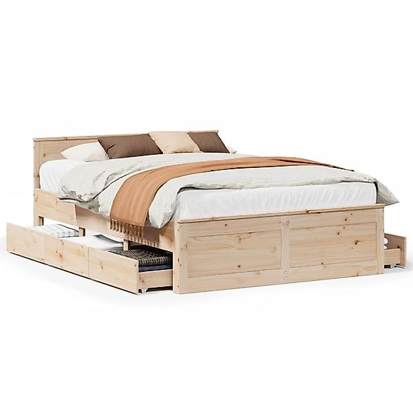 vidaXL Massivholzbett ohne Matratze mit Kopfteil 140x200 cm Kiefer 3308765 günstig online kaufen