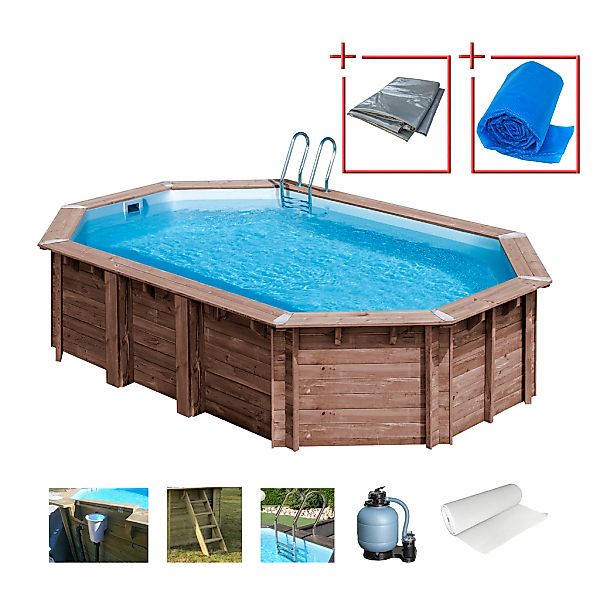 Gre Achteckpool "MACADAMIA", (Set, 8 tlg.), Kiefernholz, BxLxH: 335x632x130 günstig online kaufen