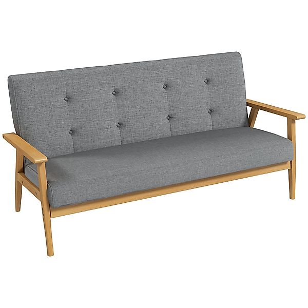 HOMCOM 3-Sitzer Sofa, Couch mit Armlehnen, Rückenkissen, Wohnzimmersofa mit günstig online kaufen