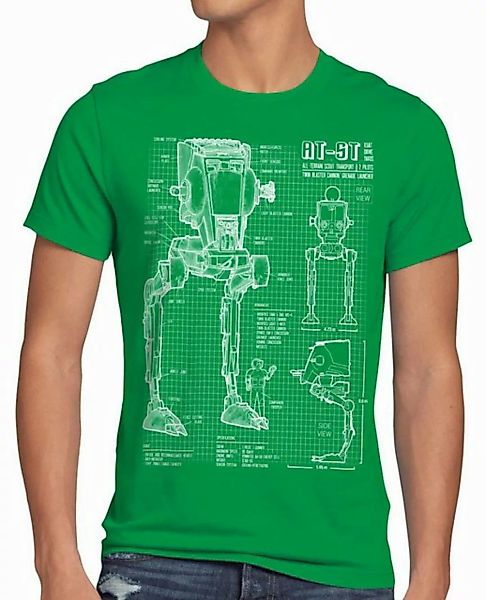 style3 T-Shirt AT-ST blaupause walker star krieg wars imperium der sterne v günstig online kaufen