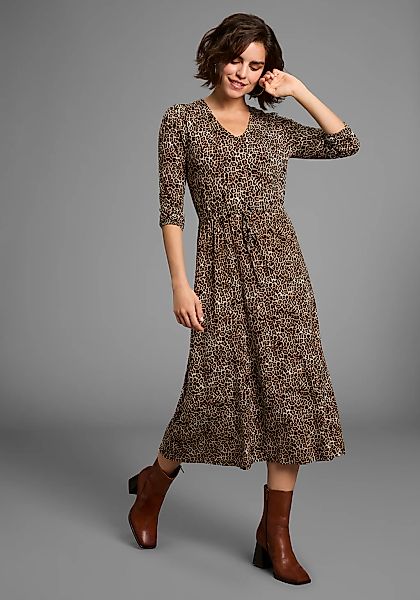 Laura Scott Midikleid Ohne Tasche  Ohne Taschen im Leoparden-Print aus Sing günstig online kaufen