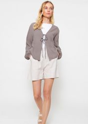 SASSYCLASSY Blusenjacke Oversized Musselin Blusenjacke mit günstig online kaufen