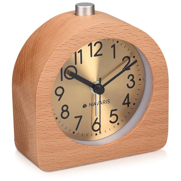 Navaris Wecker Analog Holz Wecker mit günstig online kaufen