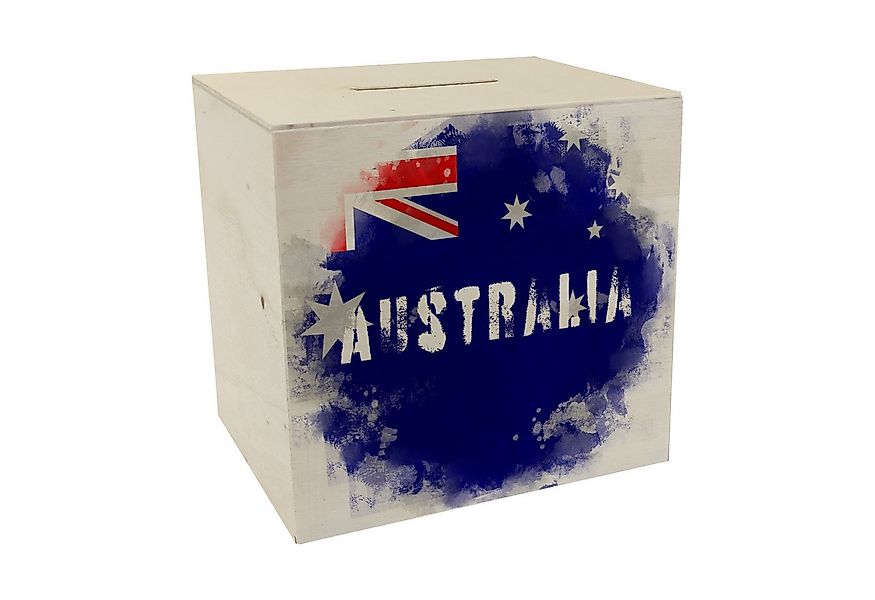 speecheese Spardose Spardose aus Holz mit Australien Flagge im Used Look Sp günstig online kaufen