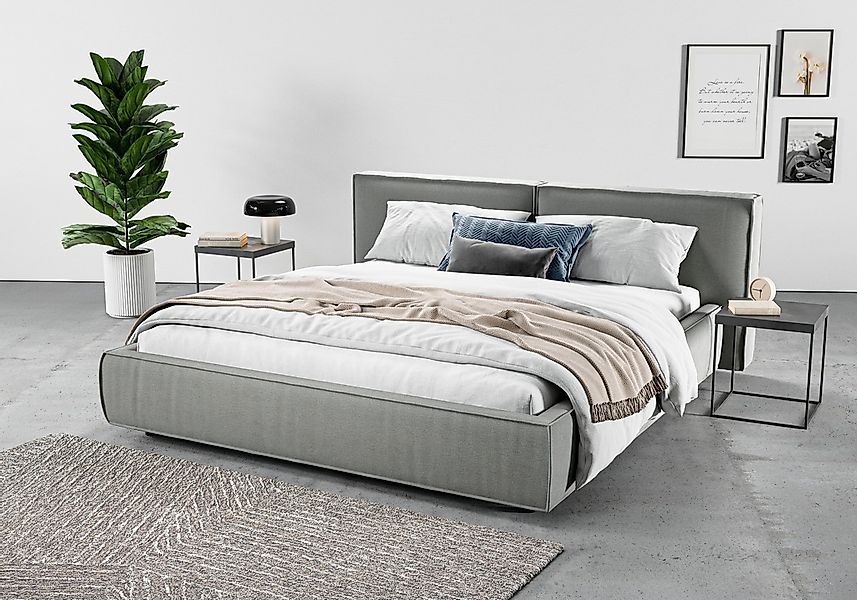Home affaire Polsterbett "Adrina mit Biesenoptik, Feincord und Luxus-Microf günstig online kaufen